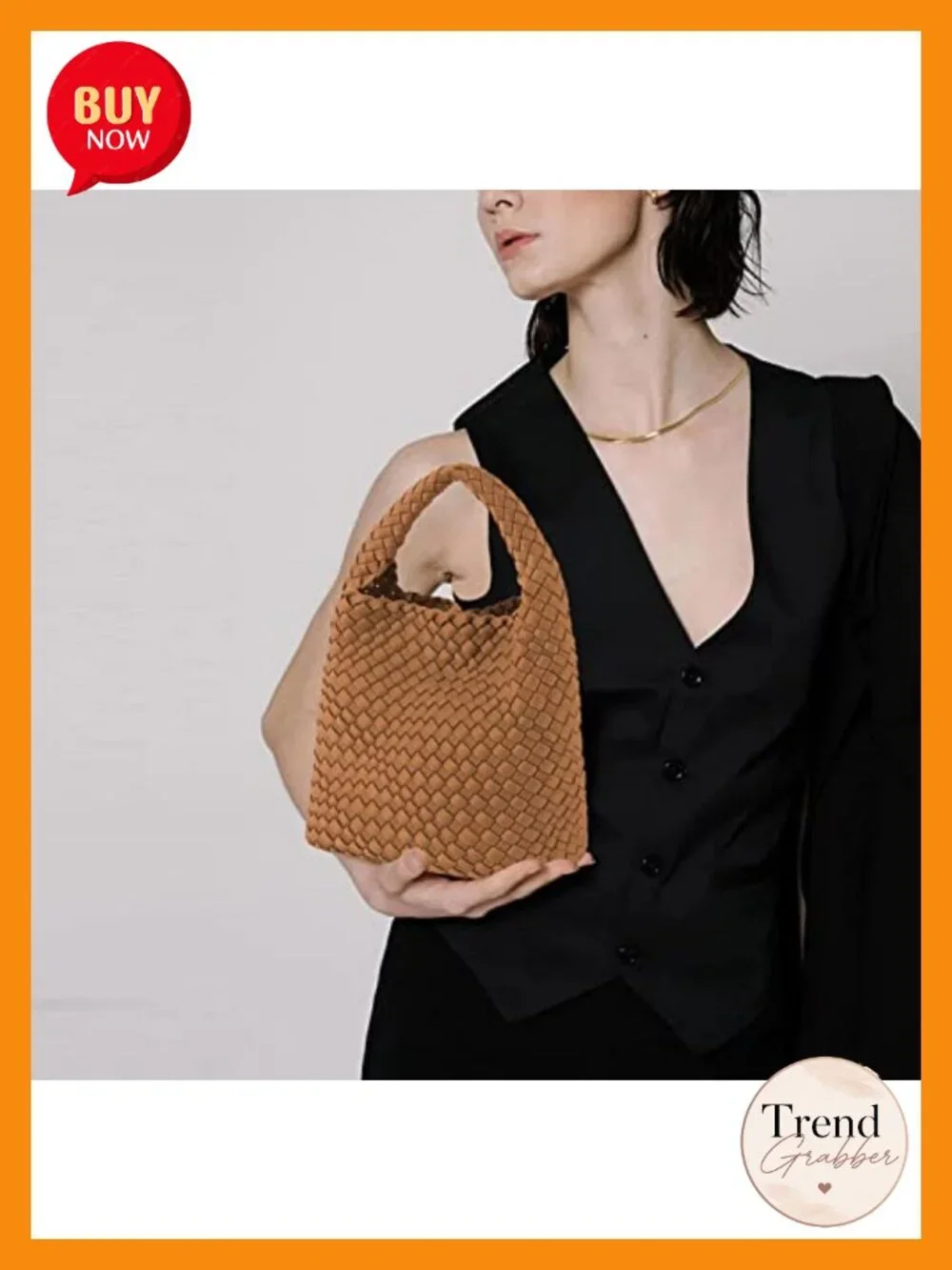Women's Handwoven Neoprene Tote Crossbody Hobo Bag with Wallet